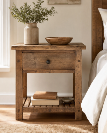 Rustic Charm Bedside Accent Table
